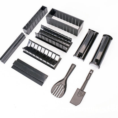 DIY Rice Ball Sushi Maker Mold Kitchen Sushi Making Tool Set Kitchen DealSniper.net Black 10pcs