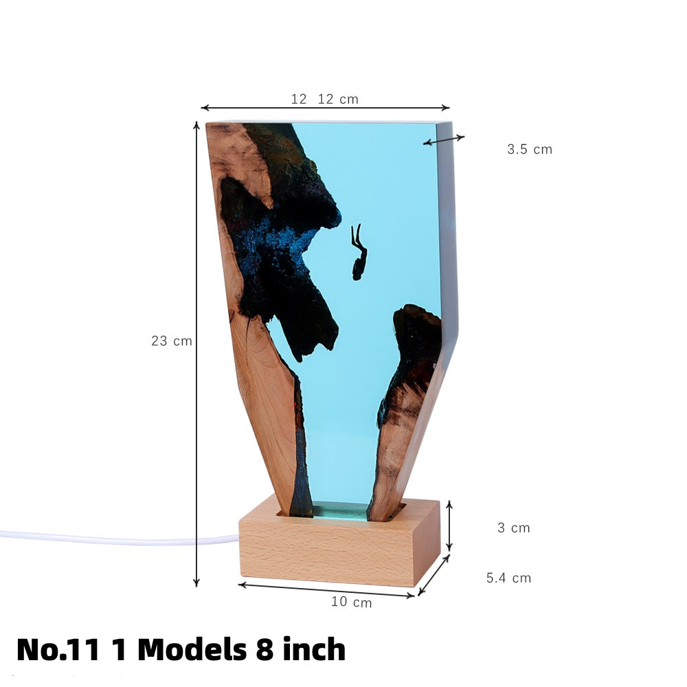 Marine Cave Diver Desktop Decoration Creative Art Lamp Holder