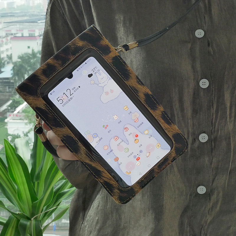 Retro leopard print phone bag Women dealsniper-net