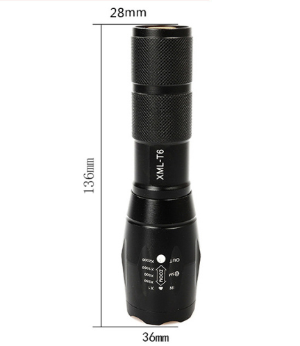 Portable Mini Flashlight LED ZOOM Torch Hunting Flashlight