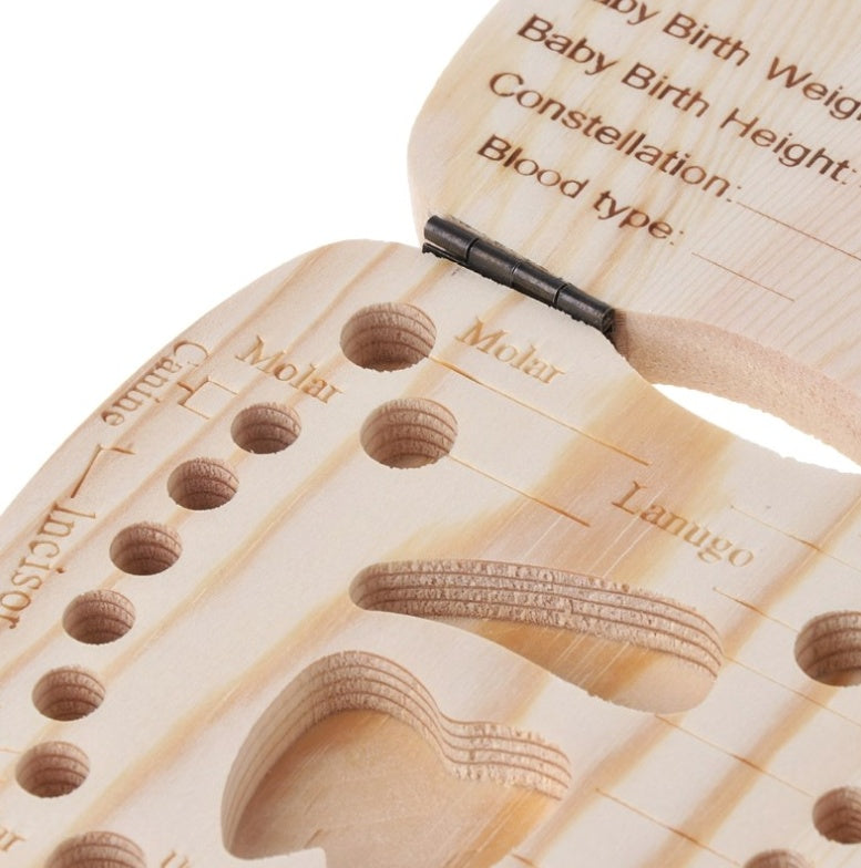 Wooden Baby Tooth Box Organizer Deciduous Teeth Storage Kids Gym From House