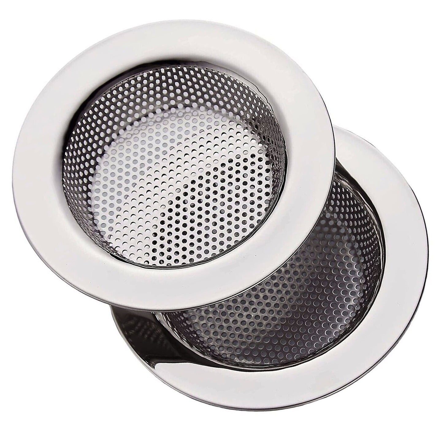 2PCS Kitchen Sink Strainer - Stainless Steel, Large Wide Rim 4.5 Diameter Home dealsniper-net