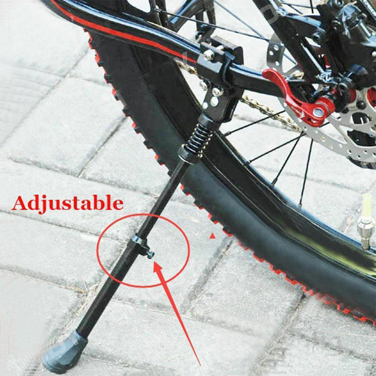 Road Bike Mountain Bicycle Adjustable Metal Bike Side Kickstand Black Vehicle dealsniper-net