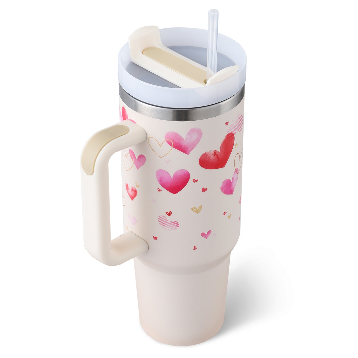 Valentines Day Gift Thermal Mug 40oz Straw Coffee Insulation Cup