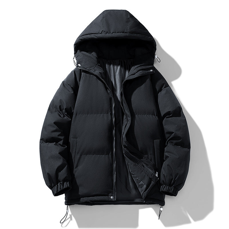 Men's Hoodie Coat Winter Fashion Solid ZIp-up Thickened Jacket Men null Black 2XL