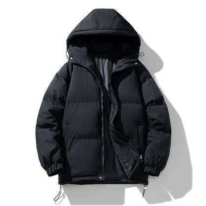 Men's Hoodie Coat Winter Fashion Solid ZIp-up Thickened Jacket Men null Black 2XL
