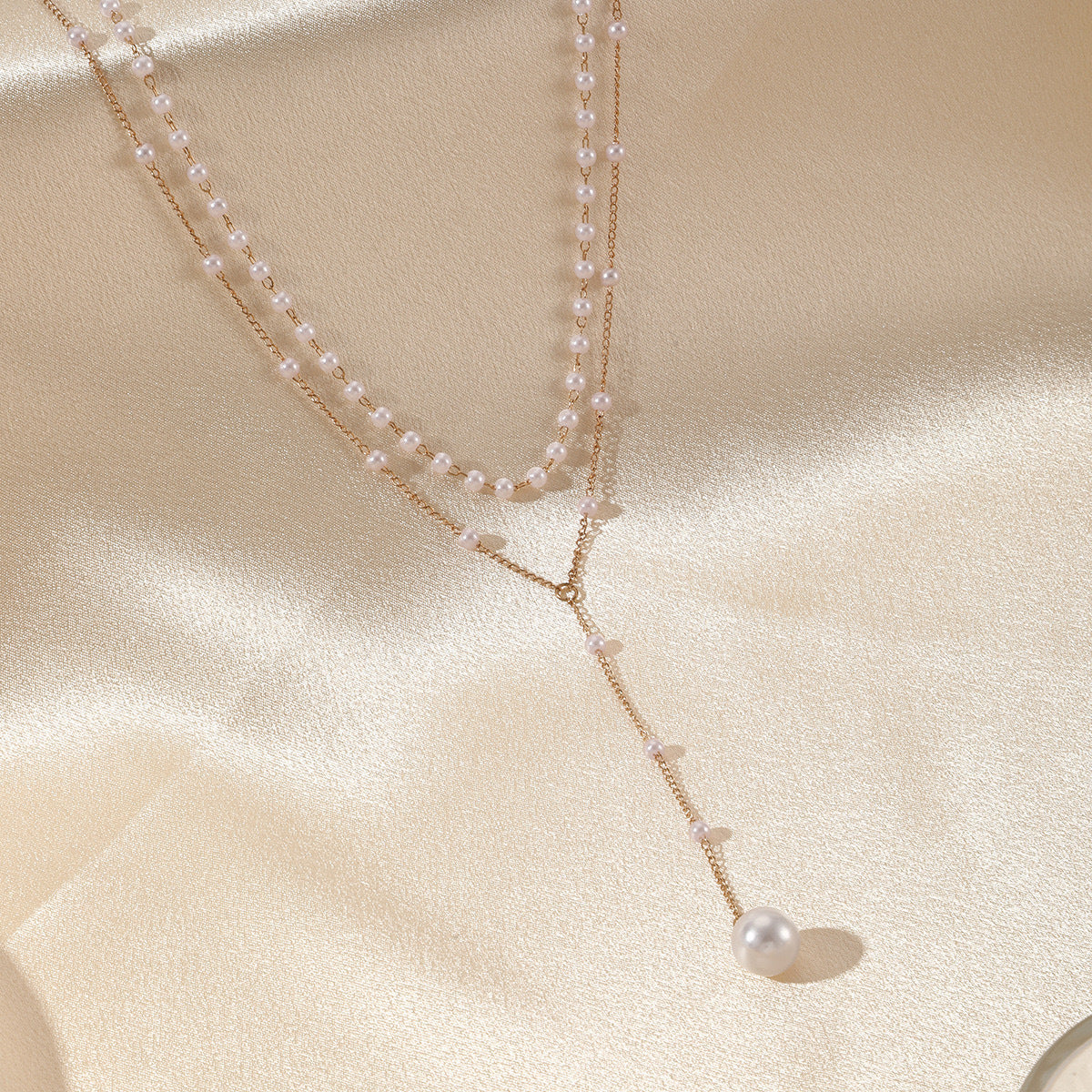Pearl Double Layer Twin Pearl Necklace Jewelry Gym From House