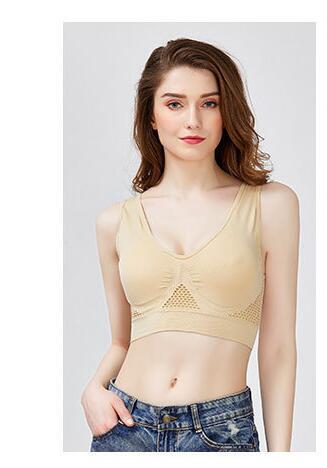 No steel ring hollow vent hole sports bra yoga Women DealSniper.net