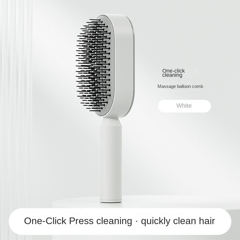Women Fashion 3D Hair Growth Comb Hairbrush Self-Cleaning Hair Brush Self Cleaning Hair Brush For Women Massage Scalp Promote Blood Circulation Anti Hair Loss Women DealSniper.net White