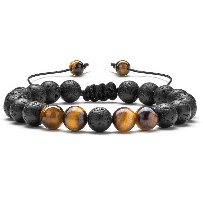 Tiger Eye Couple Bracelets Matte Black Agate Beads Bracelet Jewelry dealsniper-net K