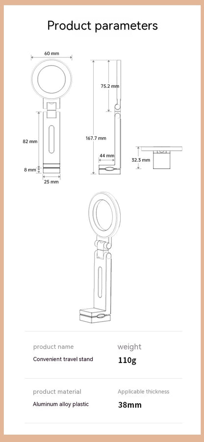 360-degree Rotating Folding Travel Mobile Phone Magnetic Bracket Gadgets Gym From House