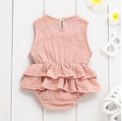 Baby children's clothing striped sleeveless girl pettiskirt Kids DealSniper.net Pink 100cm
