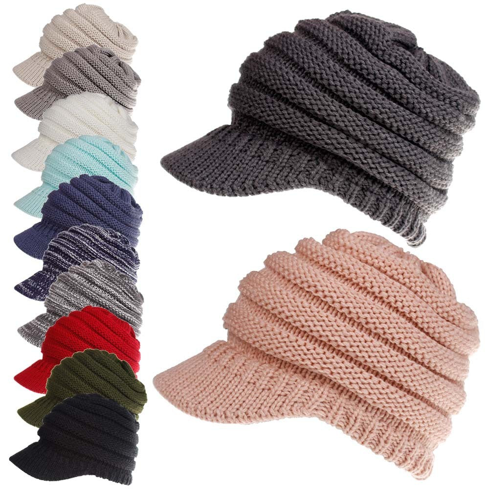 Women Ponytail Beanies Autumn Winter Hats Female Women dealsniper-net