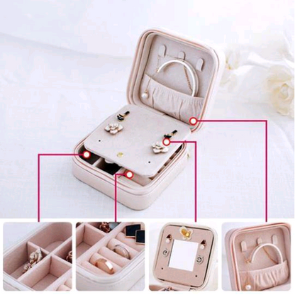 Creative travel portable jewelry box earrings earrings jewelry storage box leather small jewelry bag Jewelry dealsniper-net