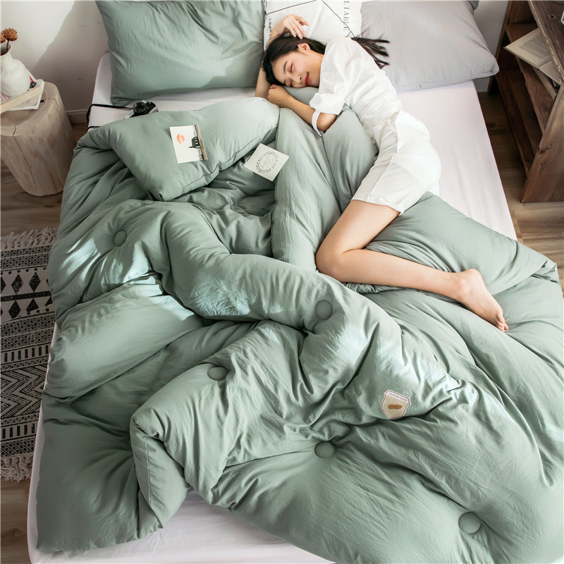 Quilt Thick Single Double Bed Quilt Spring And Autumn Bedding House DealSniper.net Green 150x200 A