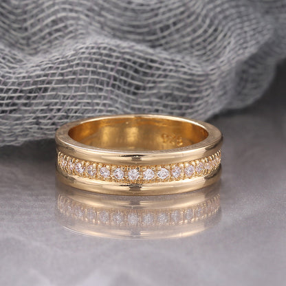 Simple Golden Sliver Rhinestones Ring Fashion Jewelry Gym From House