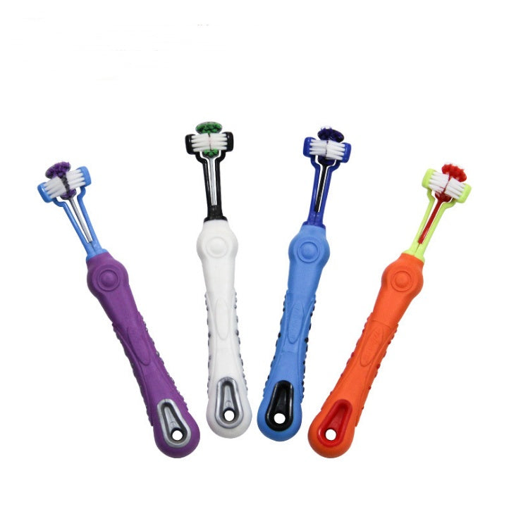 Three Sided Pet Toothbrush Dog Brush Bad Breath Tartar Teeth Care Pets Gym From House