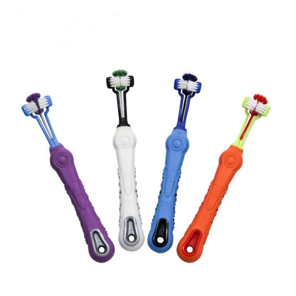 Three Sided Pet Toothbrush Dog Brush Bad Breath Tartar Teeth Care Pets Gym From House