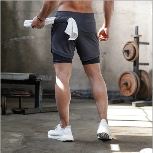 Summer Running Shorts Men 2 in 1 Sports Shorts Men dealsniper-net Dark gray 3XL