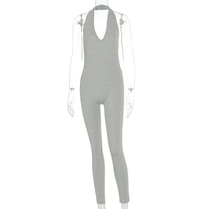 Sports long jumpsuit Women dealsniper-net Grey L