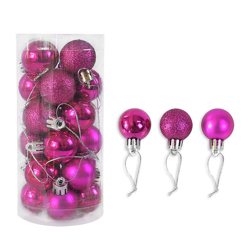 Christmas Decoration Shiny Matte Christmas Ball Holidays DealSniper.net Rose Red