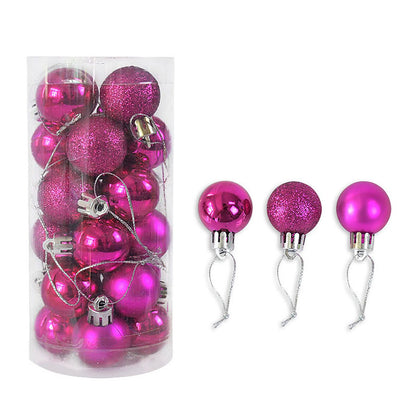 Christmas Decoration Shiny Matte Christmas Ball Holidays DealSniper.net Rose Red