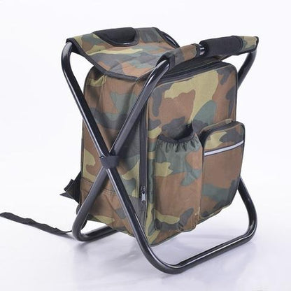 Multifunction Outdoor Folding Chair Ice Cooler Picnic Bags Camping Outdoor dealsniper-net Camouflage green