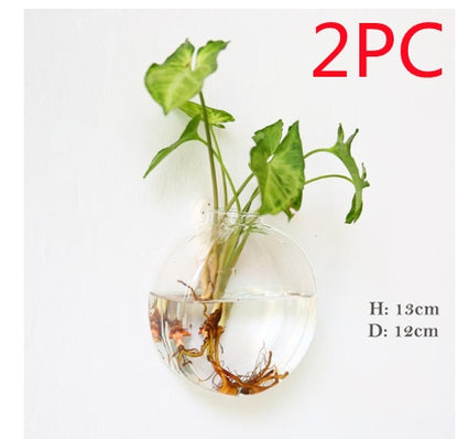 Fashion Wall Hanging Glass Flower Vase Terrarium Wall Fish Tank