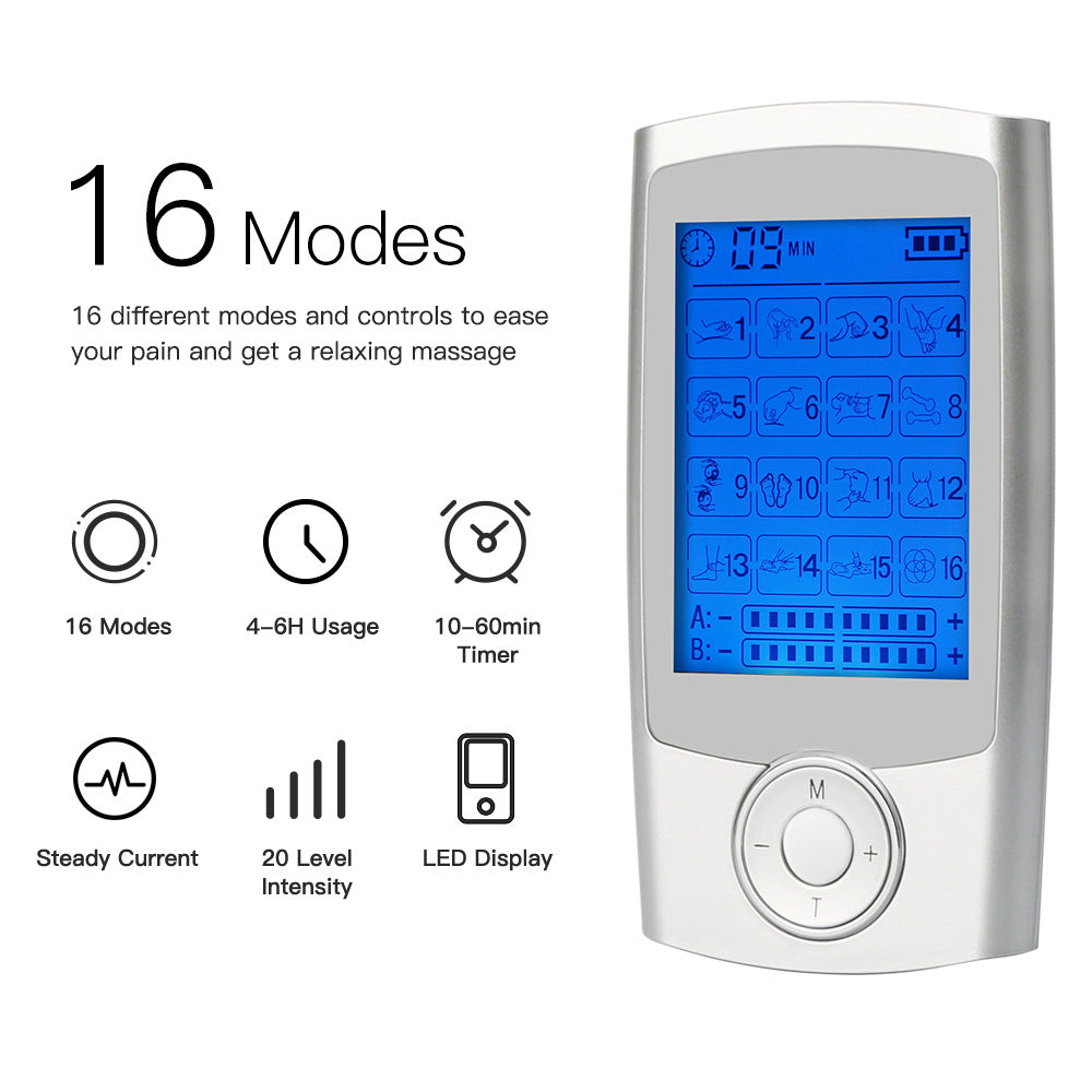 Digital Physiotherapy TENS Machine EMS Unit 16Mode Pulse Massage