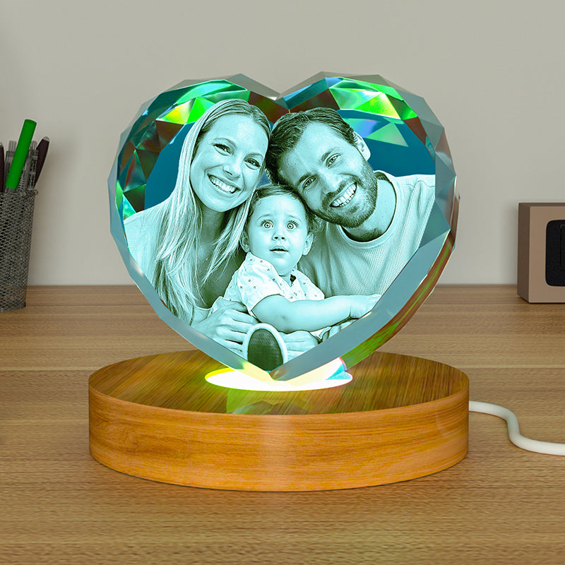 LED Light Base For 3D Crystal Photo Wood Lighted Display Home Decor DealSniper.net 7 Colors Wood Light Base