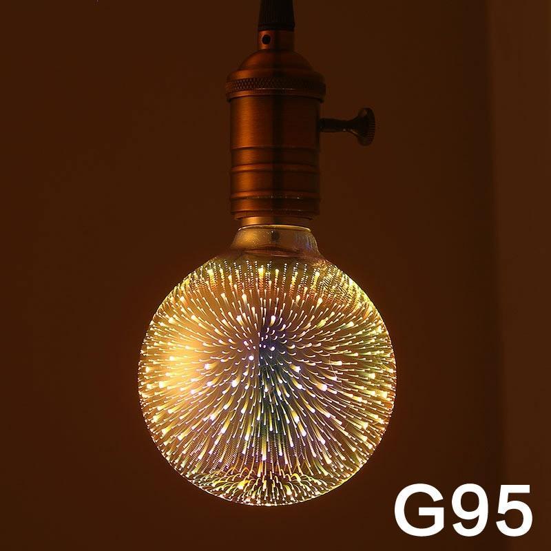 LED Light Bulb 3D Decoration Bulb Firework Lights Novelty Lamp Home Decor Gym From House G95