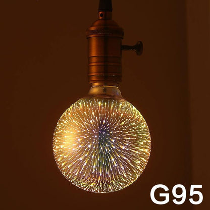LED Light Bulb 3D Decoration Bulb Firework Lights Novelty Lamp Home Decor Gym From House G95
