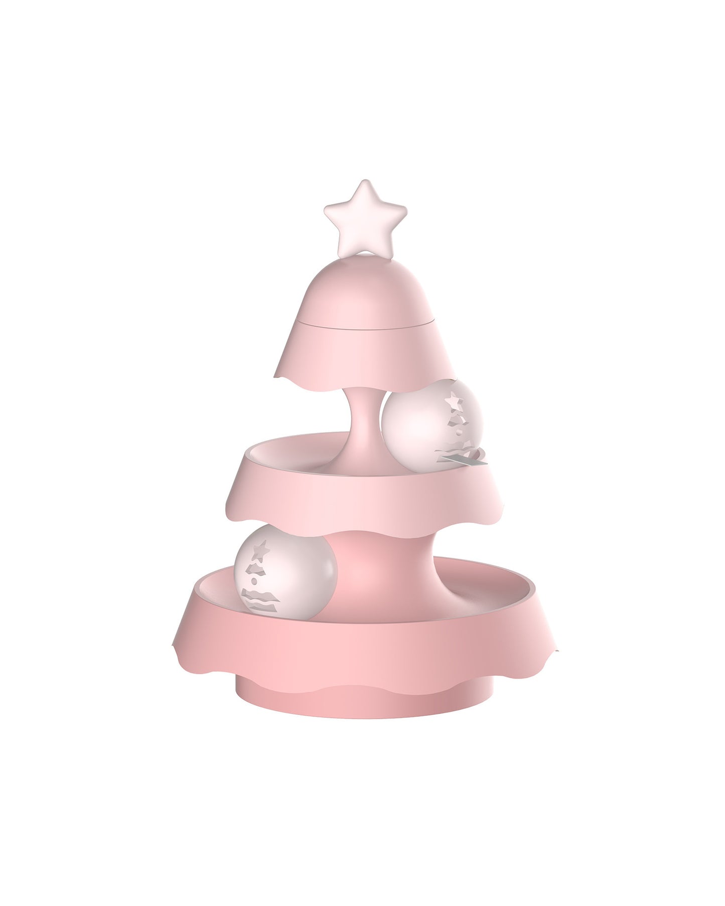 New Christmas Tree Mini Three-layer Track Pets dealsniper-net Pink