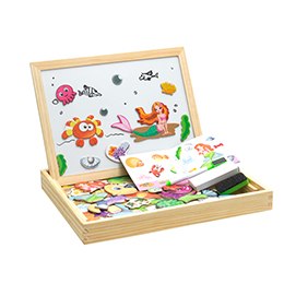 Wooden Magnetic Puzzle Toys Children 3D Puzzle Box Figure