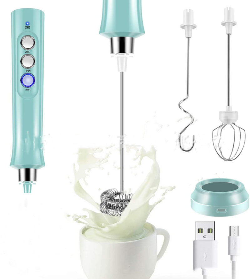 Stainless Steel Mixer Baking Eggbeater Electric Milk Frothing Kitchen DealSniper.net Blue
