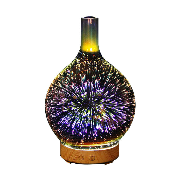 3D Glass Aroma Diffuser Colorful Lamp Humidifier Night Light Home Decor dealsniper-net AU