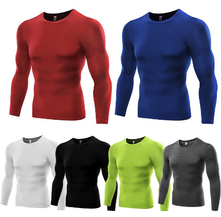 Men's Blank Long Sleeve Compression Top Men dealsniper-net 6 colors M