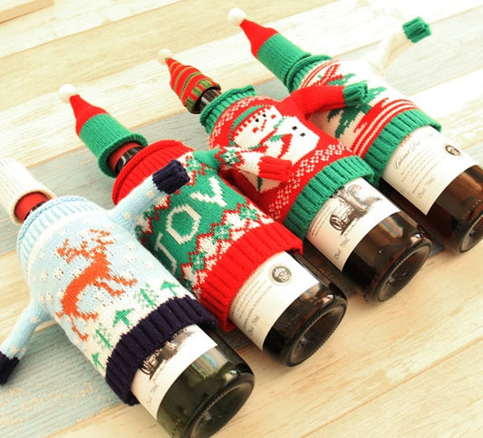 Knitted Christmas Bottle Set Holidays dealsniper-net