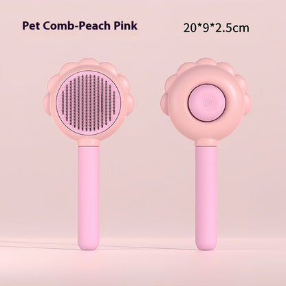 2 In 1 Self Cleaning Dog Brush Comb With Spray Pets Grooming Pets dealsniper-net Ordinary Pink