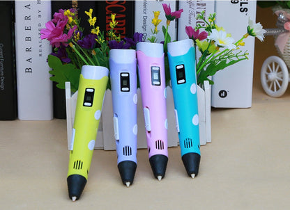 3D print pen 3D pen two generation graffiti 3D stereoscopic Kids dealsniper-net