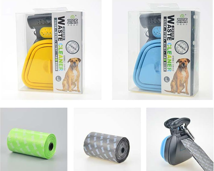 Dog Pet Travel Foldable Pooper Scooper With 1 Roll Pets Gym From House