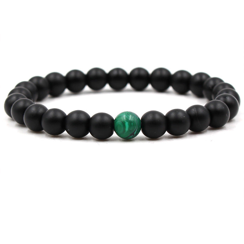 Classic Black Matte Green Malachite Bracelets Jewelry Jewelry dealsniper-net Black with green 14 mm