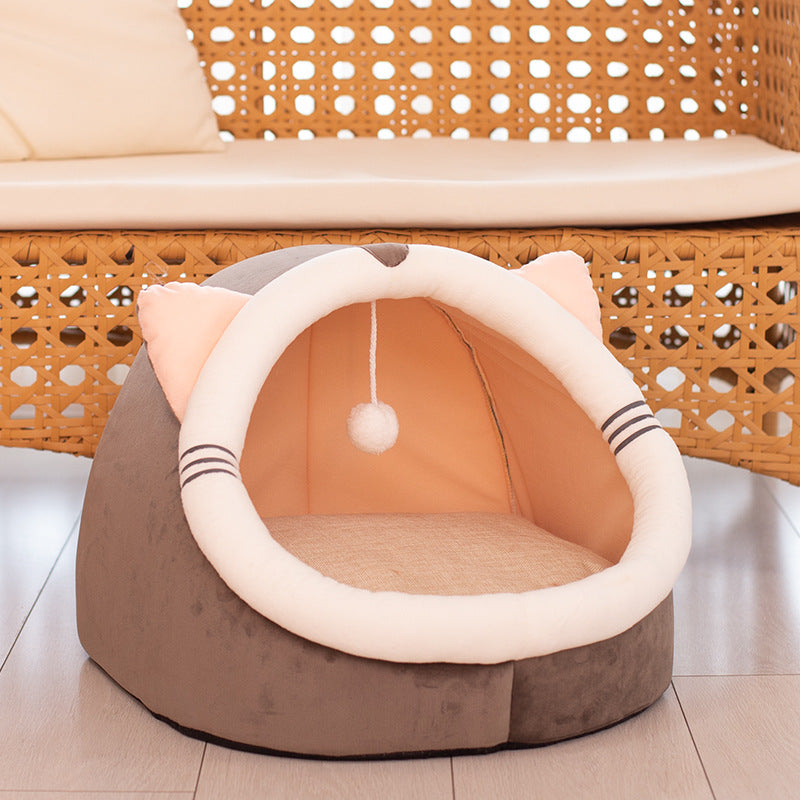 Winter pet cat house with velvet Pets DealSniper.net Cat L