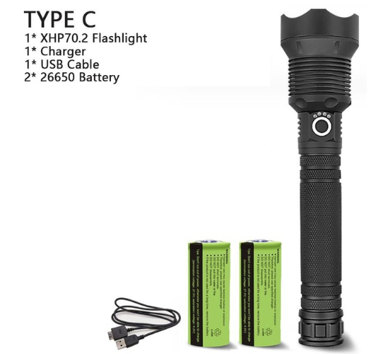 XHP70.2 Powerful Usb Led Flashlight Home DealSniper.net P70.2+26650 AU