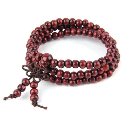 6mm Natural Sandalwood Buddhist Buddha Meditation 108 beads Jewelry dealsniper-net Red