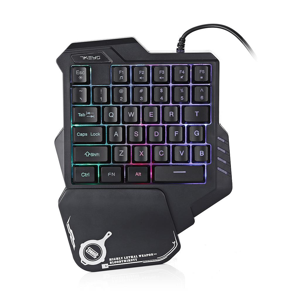 One-Handed Mechanical Gaming Keyboard RGB Backlit Portable Mini Gaming Keypad Game Controller Electronic dealsniper-net