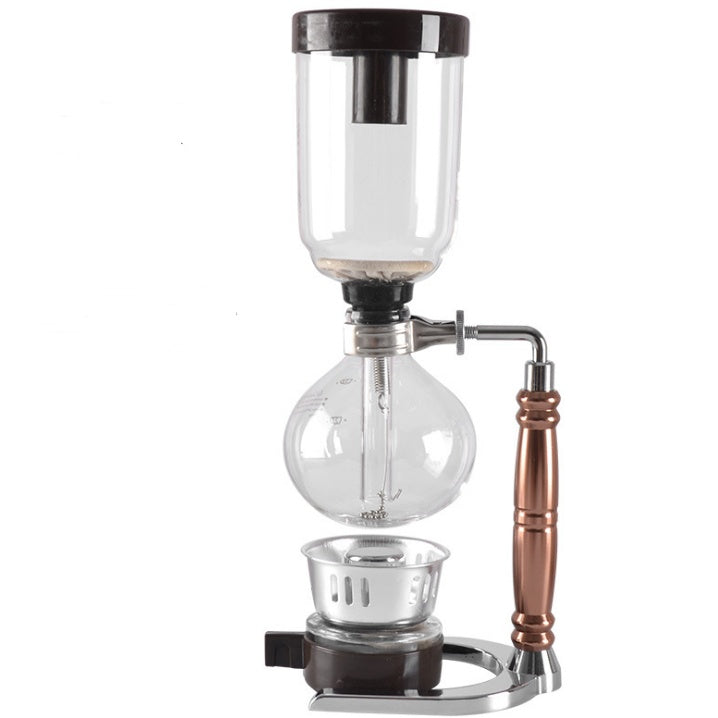 Siphon Coffee Maker Tea Pot Vacuum Coffeemaker Glass Machine Kitchen dealsniper-net Stainless steel