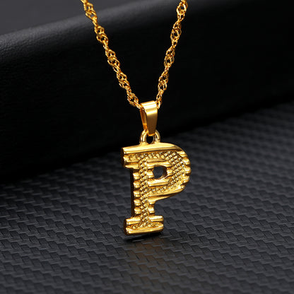 26 letters gold-plated pendant necklace Jewelry dealsniper-net P