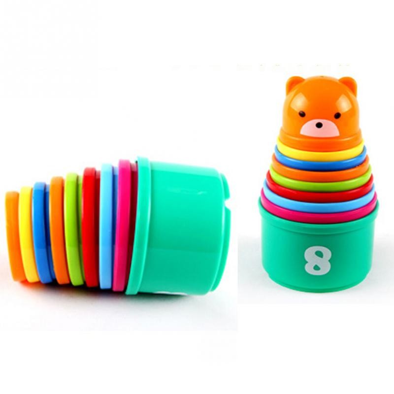 Excellent Baby Children Kids Educational Toy New building block Figures Letters Folding Cup Pagoda Gift Kids dealsniper-net