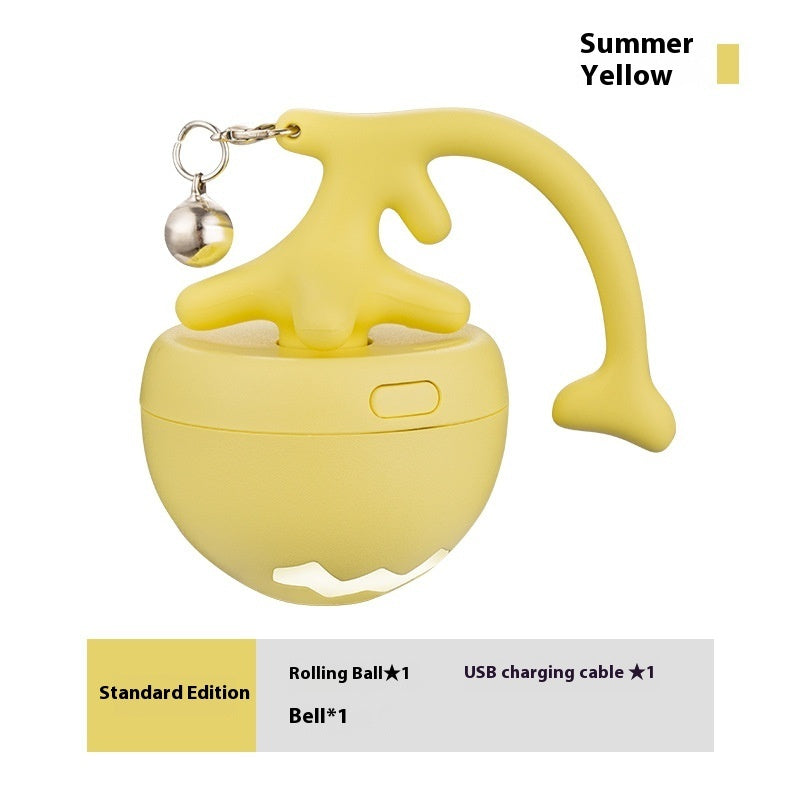 Smart Interactive Cat Toy Ball USB Moving Rolling Ball Pets Gym From House Yellow